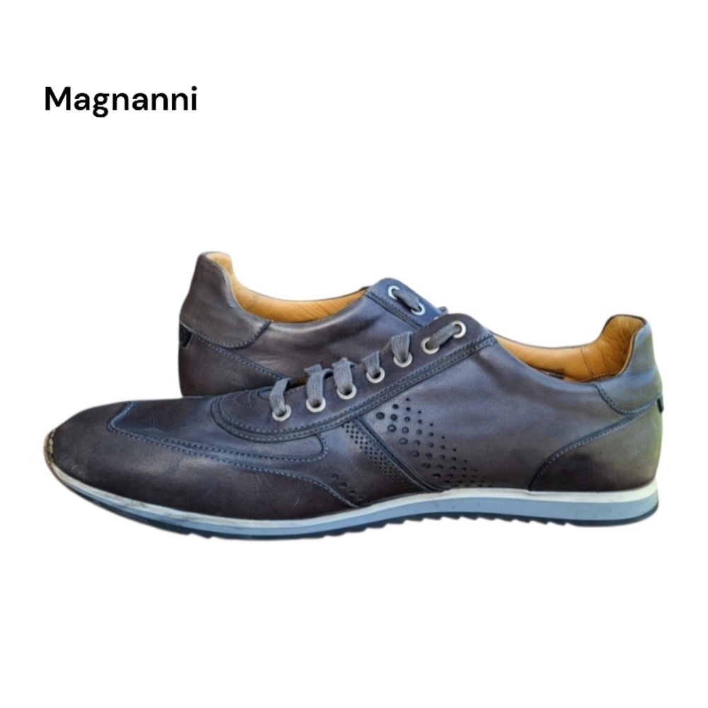Magnanni Cristian Christian Gray Leather Casual Dress Sneaker Shoe Spain Men 13 - Picture 8 of 16